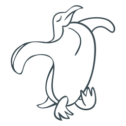 Penguing caminhando pelo contorno do peito inchado Desenho PNG