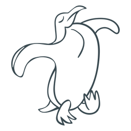 Penguing walking puffed chest outline Transparent PNG