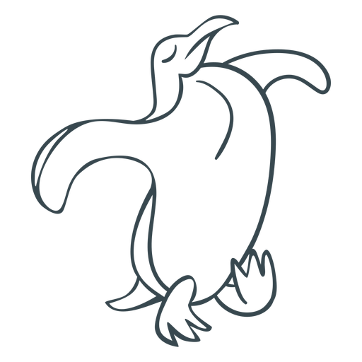 Penguing caminando contorno de pecho inflado Diseño PNG
