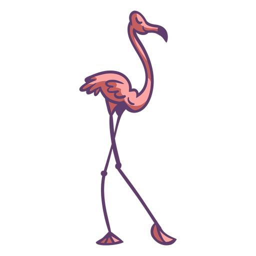 Pink flamingo posing PNG Design