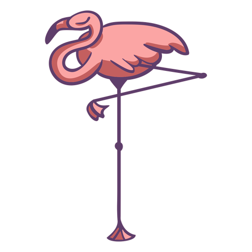 Retrato de flamingo rosa dormindo Desenho PNG