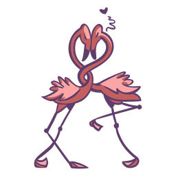 Flamingos cor de rosa no amor Desenho PNG