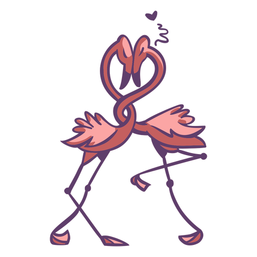 Pink flamingos in love PNG Design