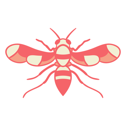 Red wasp wings open PNG Design