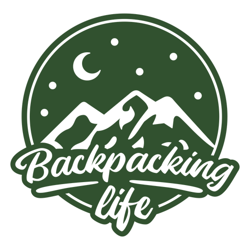 Backpacking Leben Berg Abzeichen PNG-Design