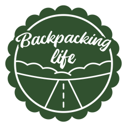 Backpacking Life Road Abzeichen PNG-Design