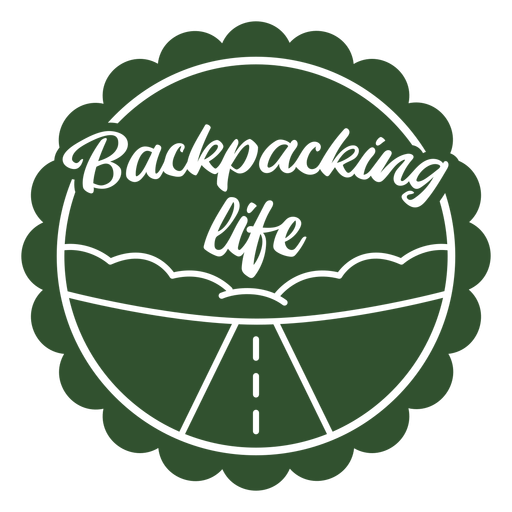 Backpacking Life Road Abzeichen PNG-Design