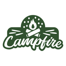 Campfire wood logs badge PNG Design