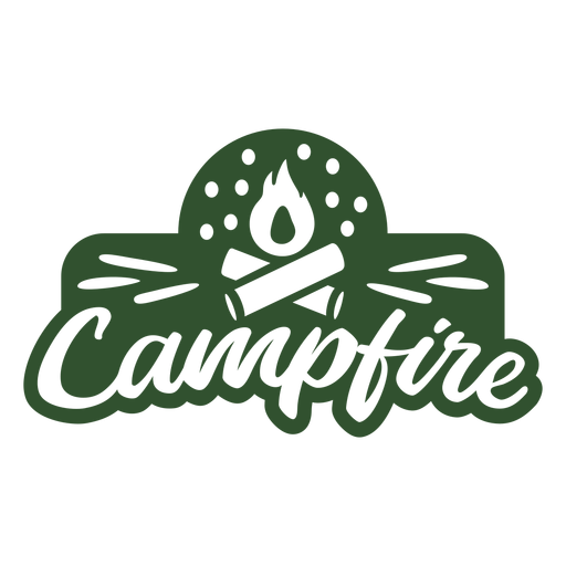 Campfire wood logs badge PNG Design