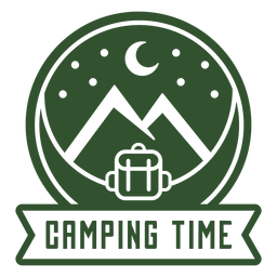 Camping Time Backpack Mountain Badge PNG & SVG Design For T-Shirts