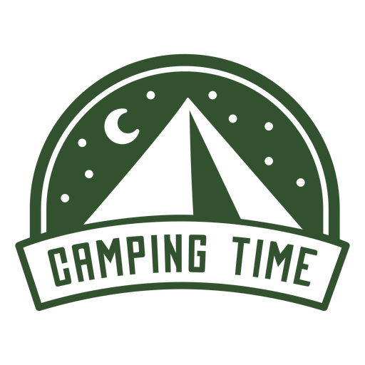 Camping Time Mountain Night Badge   Transparent PNG & SVG Vector File