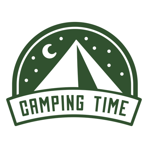 Insignia de noche de montaña de tiempo de campamento Diseño PNG