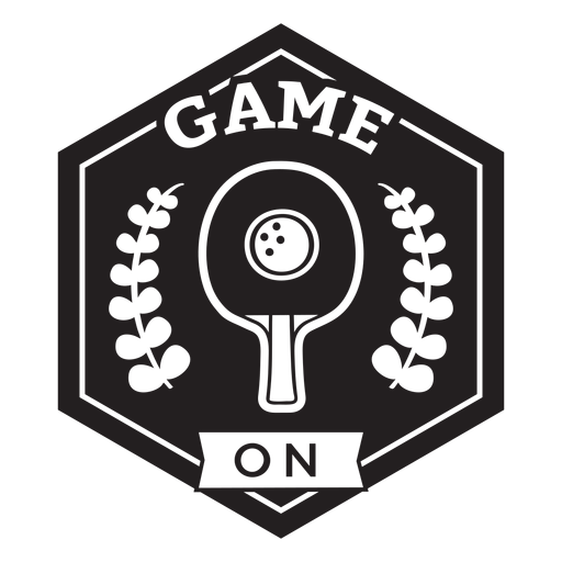 Game on racket branches badge PNG Design