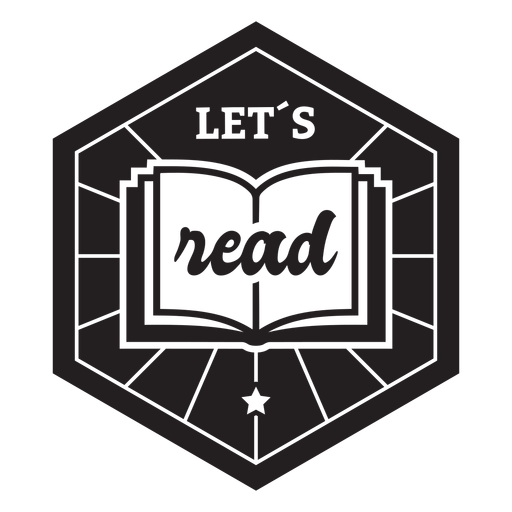 Let's read book badge PNG Design