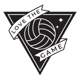 Love the game volleyball badge PNG Design