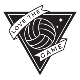Me encanta la insignia del juego de voleibol Diseño PNG