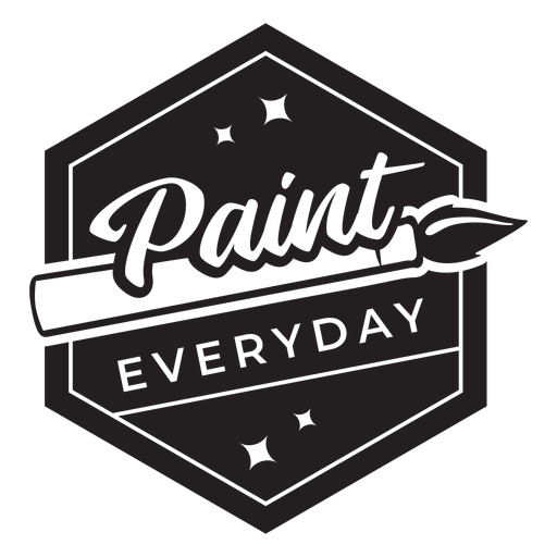Malen Sie jeden Tag Abzeichen PNG-Design
