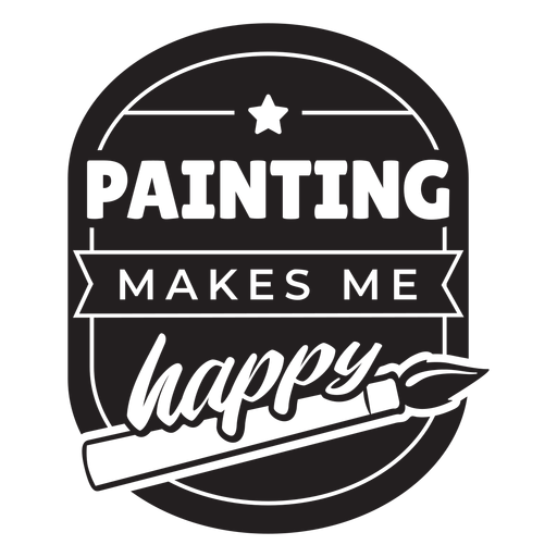 Pintar me hace feliz insignia Diseño PNG