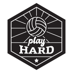 Play hard volleyball badge PNG Design Transparent PNG