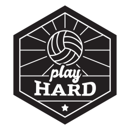 Spielen Sie hartes Volleyball-Abzeichen PNG-Design