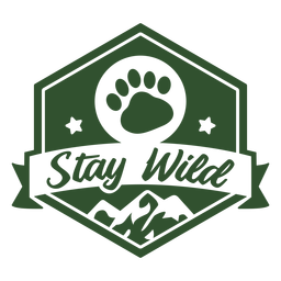 Stay wild footprint mountain badge PNG Design