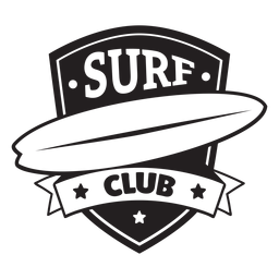 Surf Club Ribbon Surfboard Abzeichen PNG-Design