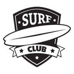 Surf club ribbon surfboard badge