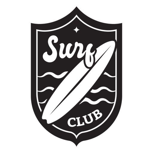 Insignia de olas de tabla de surf club surf Diseño PNG