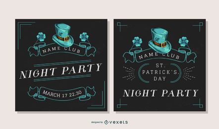 Conjunto de banner de fiesta de st partick