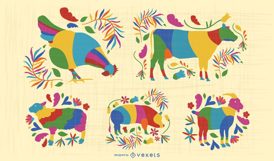 Otomi farm animals set Otomi farm animals set
