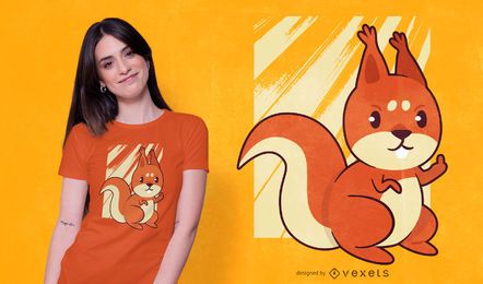 Diseño de camiseta de dedo medio de ardilla
