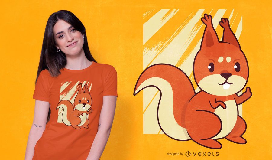 Diseño de camiseta de dedo medio de ardilla Diseño de camiseta de dedo medio de ardilla