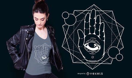 Design de t-shirt de mão de olho de Hamsa Design de t-shirt de mão de olho de Hamsa