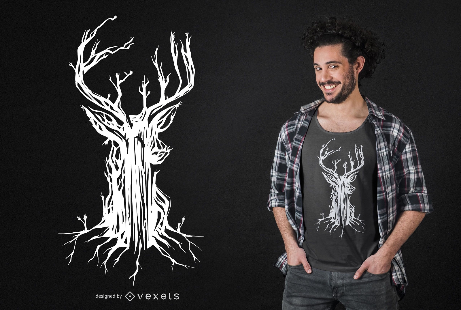 Design de camisetas Deer Tree