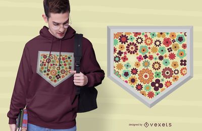 Flower Baseball Home Plate T-shirt Design Flower Baseball Home Plate T-shirt Design