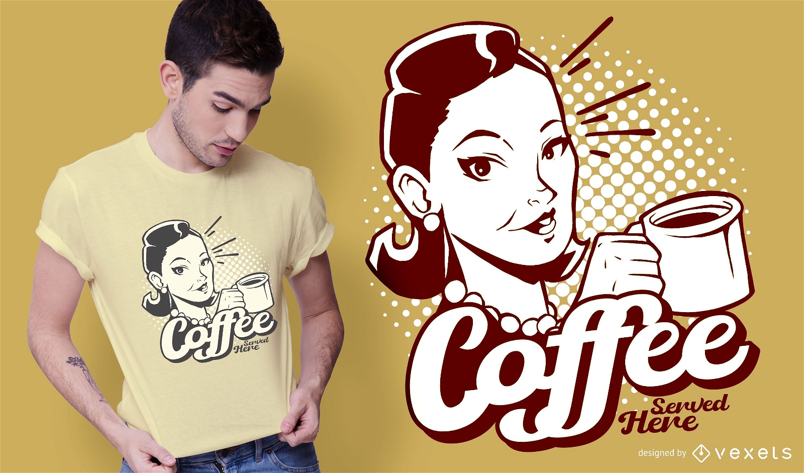 Design vintage de camiseta de caf?