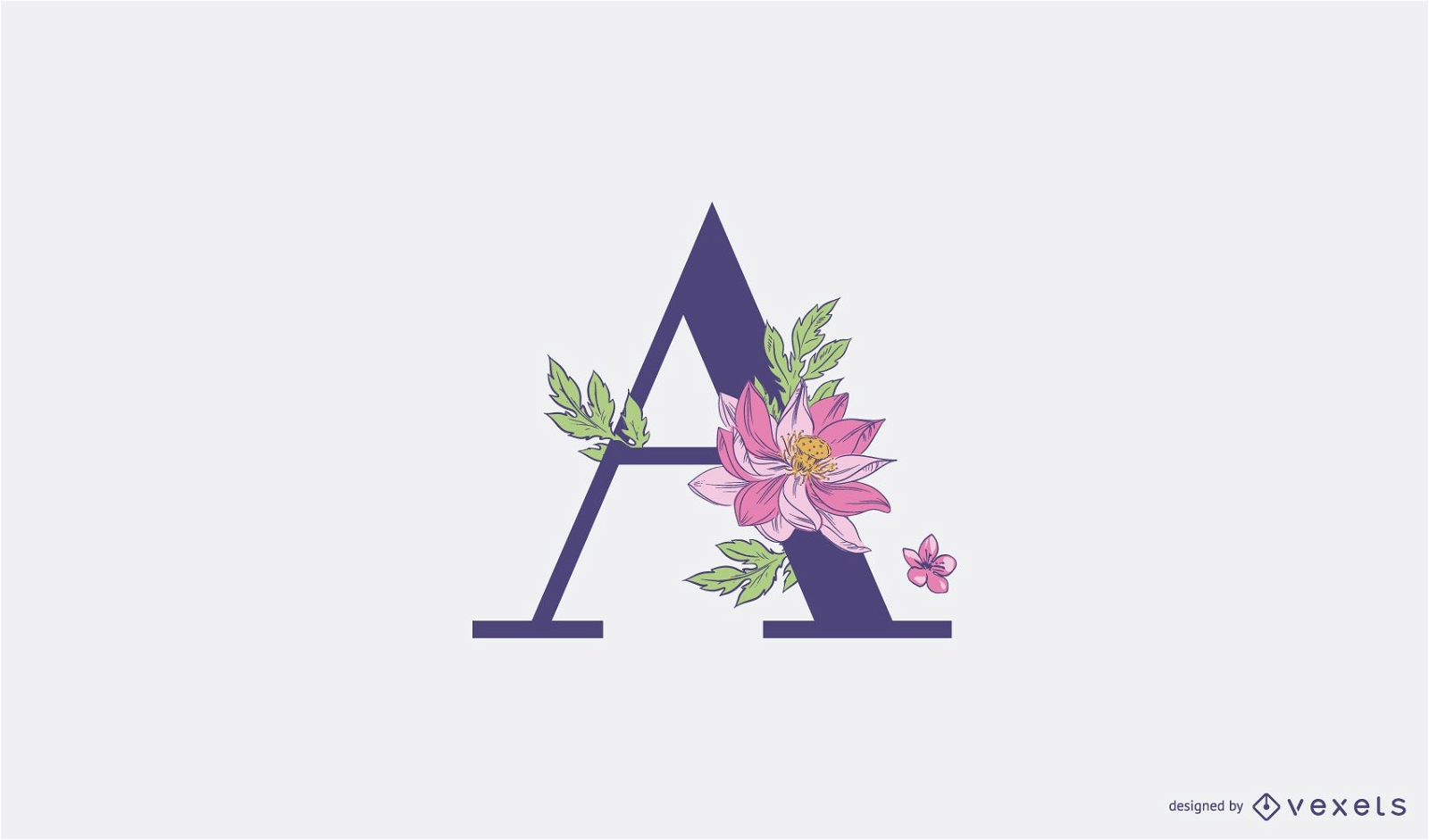 Blumenbuchstabe eine Logo-Vorlage
