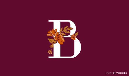 Plantilla de logotipo floral letra b