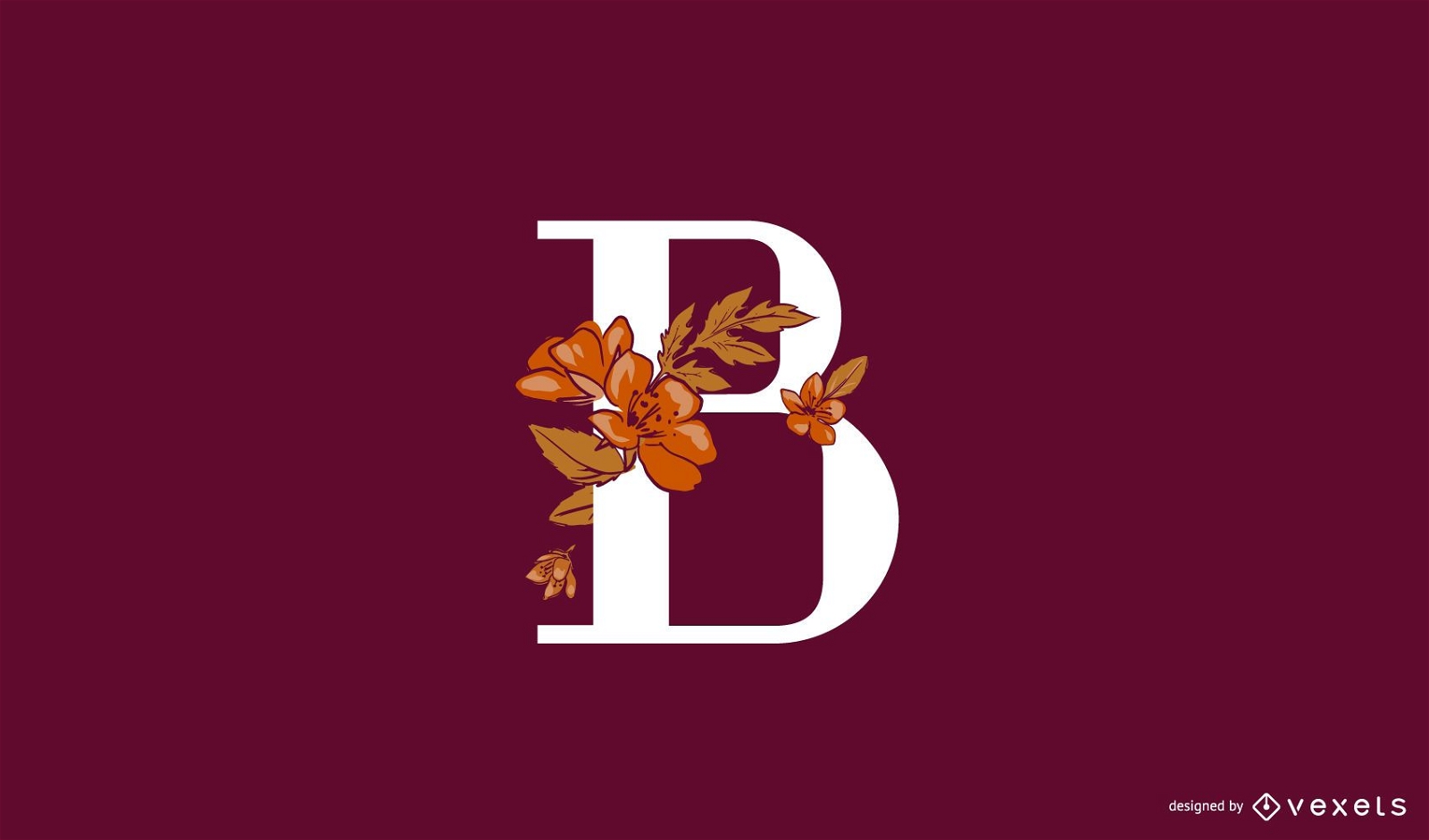 Blumenbuchstabe b Logo Vorlage