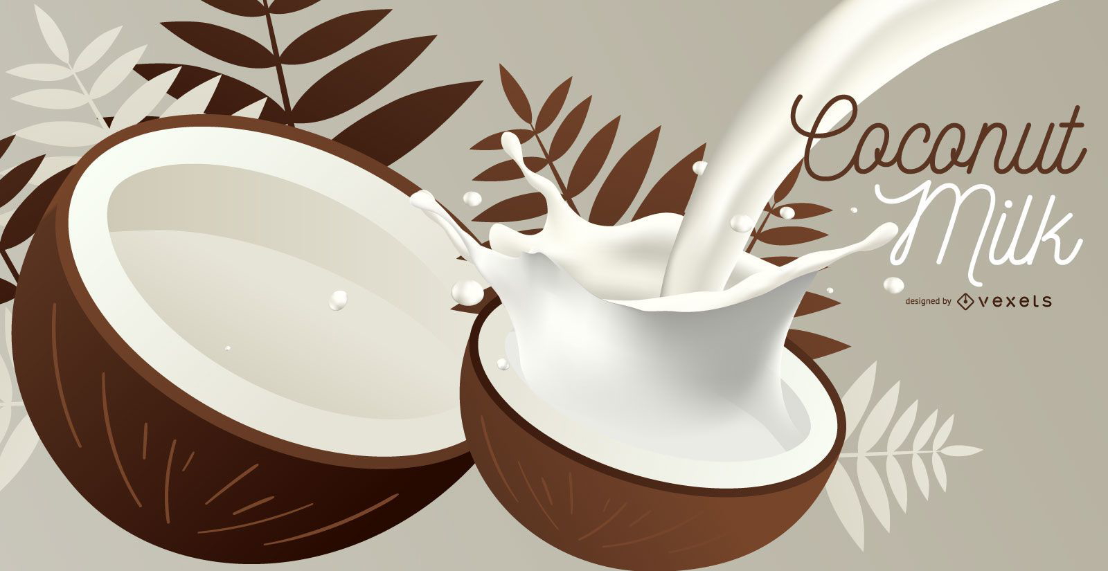 Ilustração de leite de coco