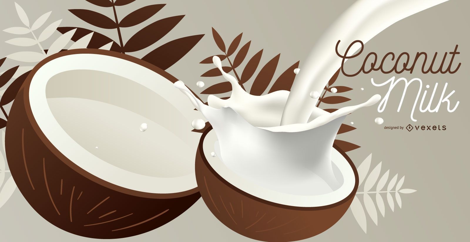 Ilustración de leche de coco