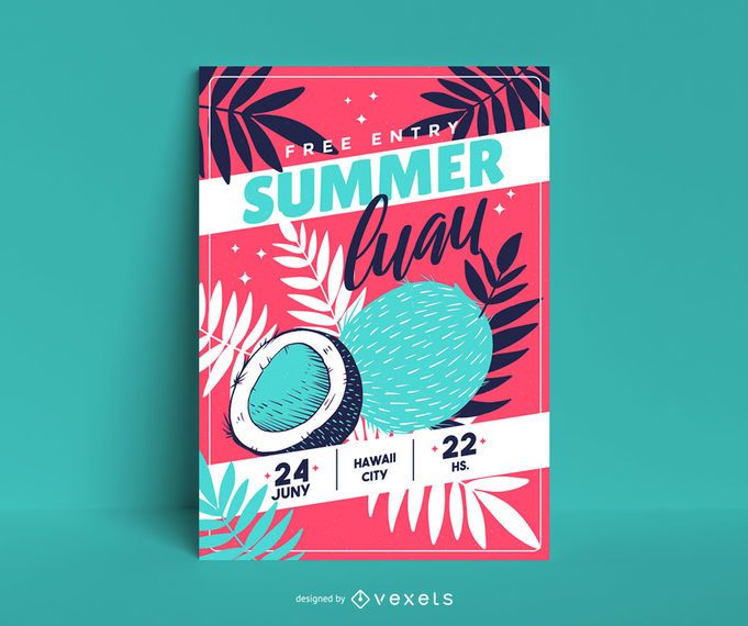 Summer luau coconut poster Summer luau coconut poster