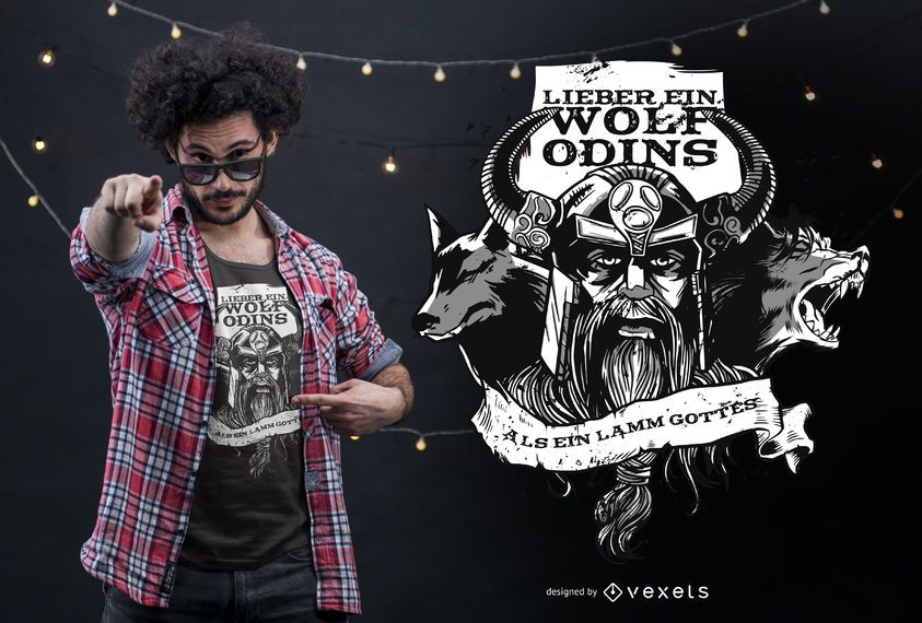 Odin's Wolf German Quote T-shirt Design Odin's Wolf German Quote T-shirt Design