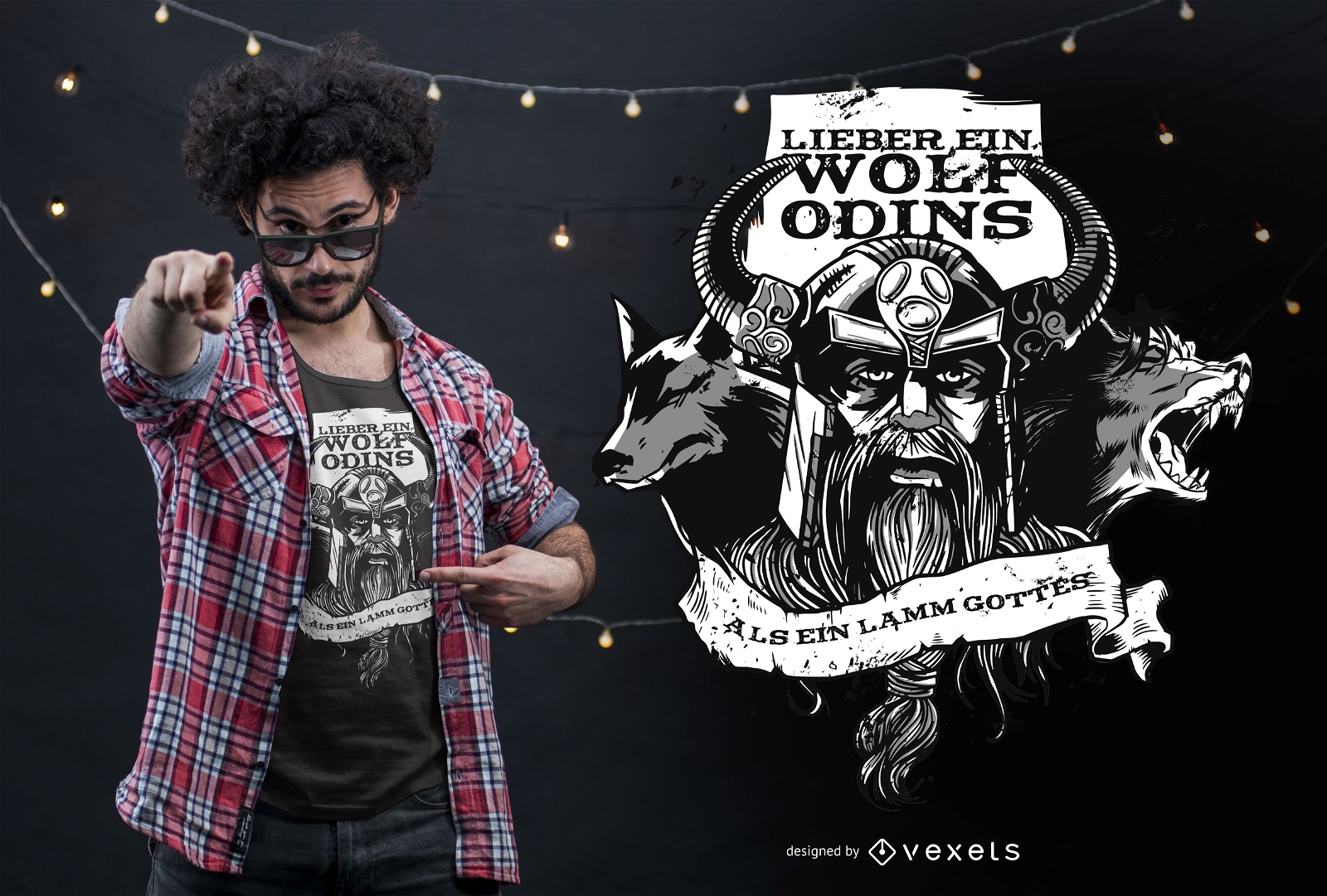 Odin's Wolf German Quote T-shirt Design