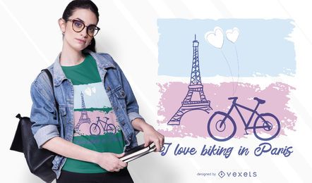 Biking in paris t-shirt design Biking in paris t-shirt design