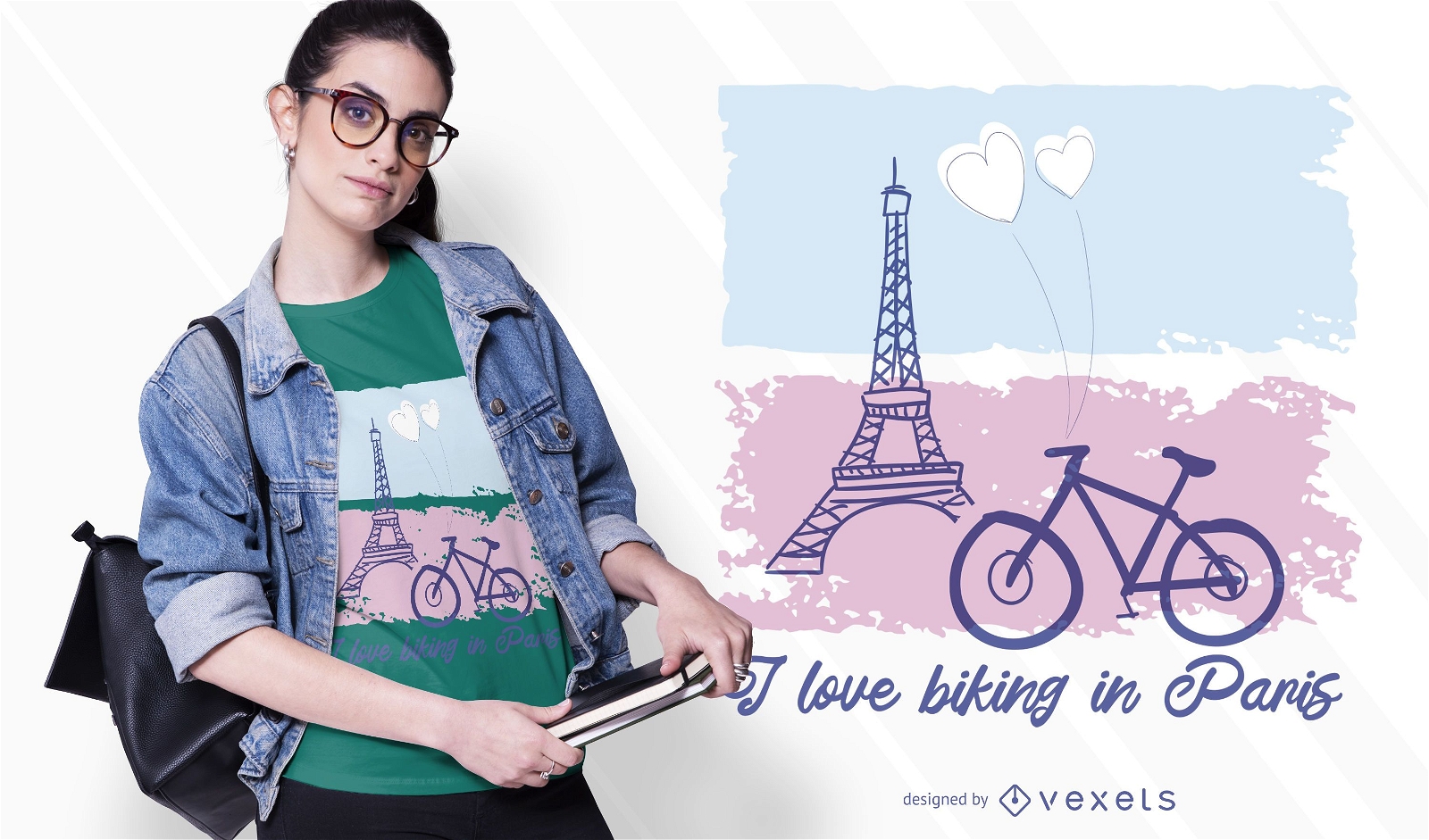 Biking in paris t-shirt design