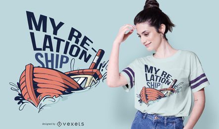 Sinking relationship t-shirt design Sinking relationship t-shirt design