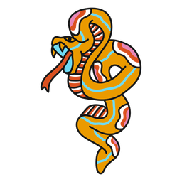 Ilustração feroz de cobra da velha escola Desenho PNG
