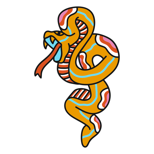 Old school snake fierce illustration PNG Design