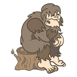 Sasquatch bigfoot flat black - Transparent PNG & SVG vector file